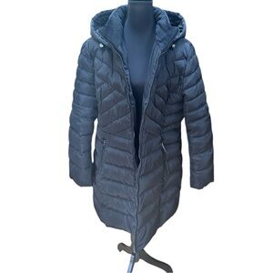 Kenneth Cole Reaction Women’s Black Down Puffer Parka Coat Size XL in EUC